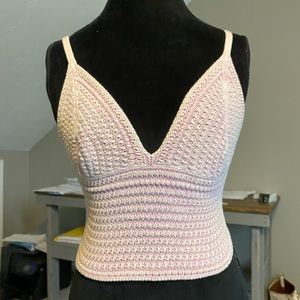 Light pink crocheted tank